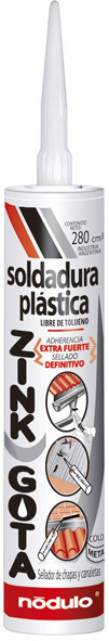 Soldadura plastica Zinkgota Gris x 280 cc.
