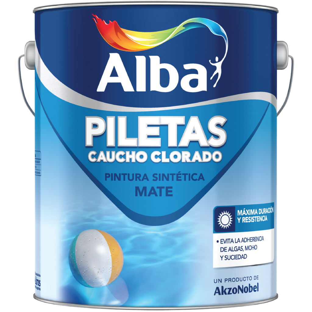 Pileta Alba caucho sintetico Celeste profundo x 20 lts.
