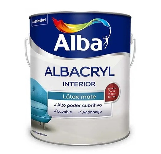 Albacryl latex interior blanco x 1 lt.