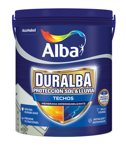 Duralba techos sin fibra teja continental x 10 lts.